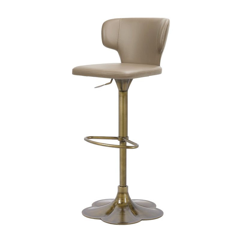 Plain-grain Cowhide HD-7580 bar chair by Heduedmobel store, featuring a sleek design with a sturdy metal frame and cowhide upholstery.
