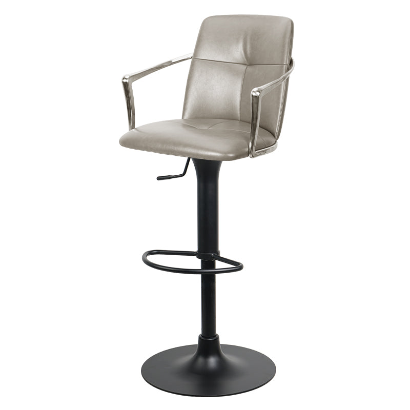 Bar chair with Mohair, Huabao PU leather, and full grain leather upholstery, featuring a modern design and sturdy metal legs.