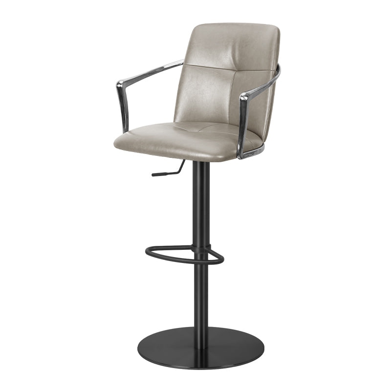 Bar chair with mohair, Huabao PU leather, and full grain leather upholstery, featuring a modern design and sturdy construction.