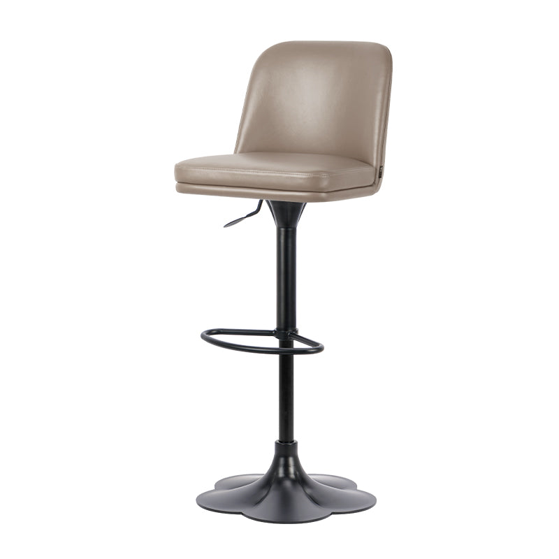 Plain-grain cowhide bar chair by Heduedmobel store with a sleek wooden frame and cushioned seat.