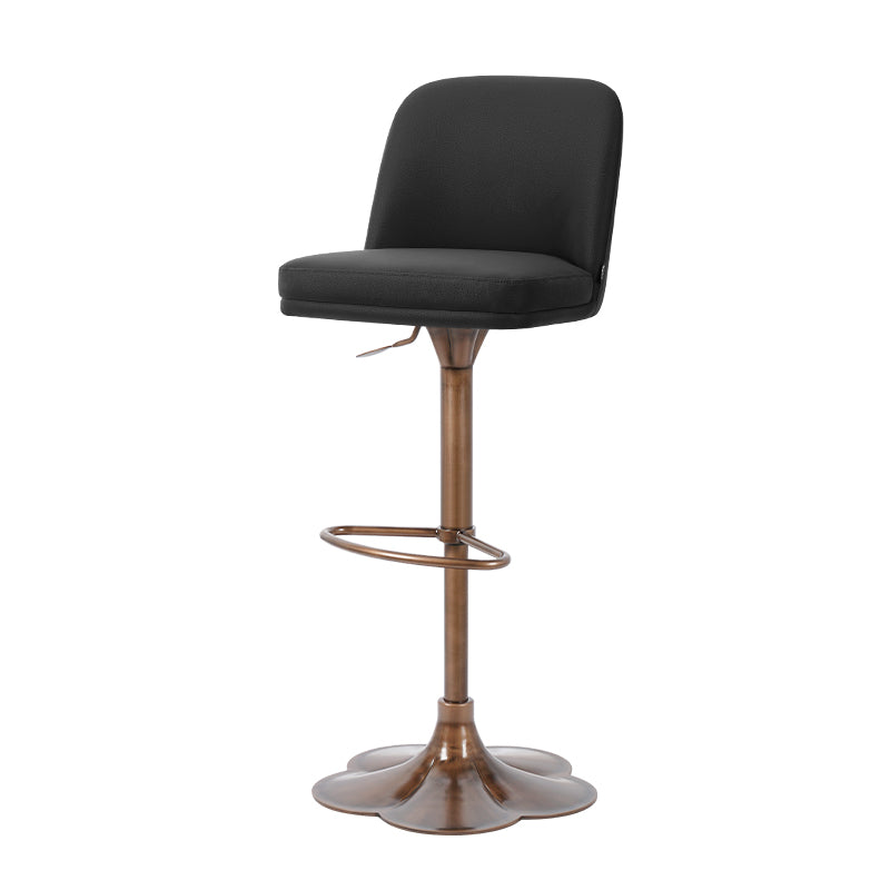 Meimei PU Leather Bar Chair HD-7589 with modern design and cushioned seat, in a sleek black finish.