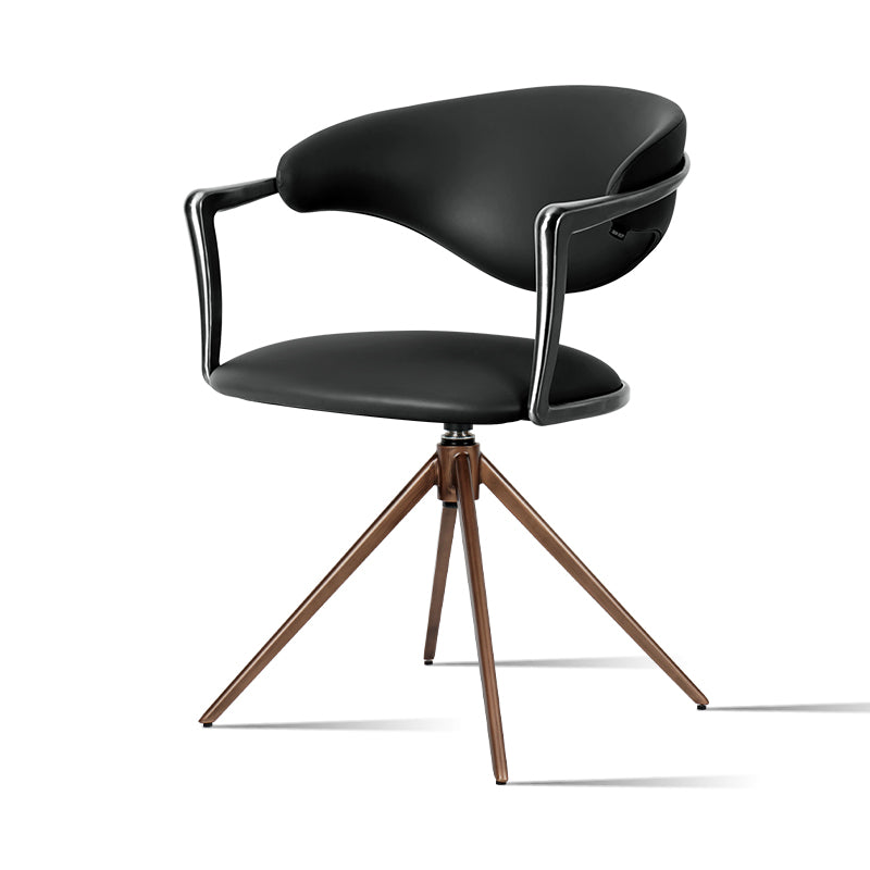 Heduedmobel Meirou PU leather leisure chair with plain-grain cowhide design, modern and comfortable seating for living rooms.