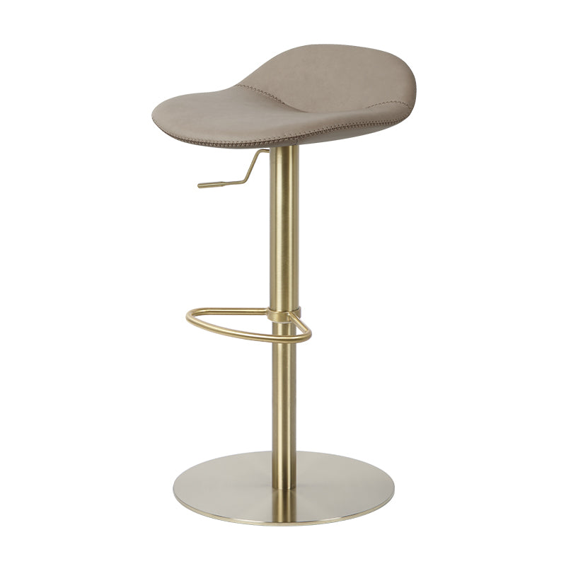 Embossed cowhide bar chair by Heduedmobel store featuring a stylish, textured leather seat and sturdy metal legs.