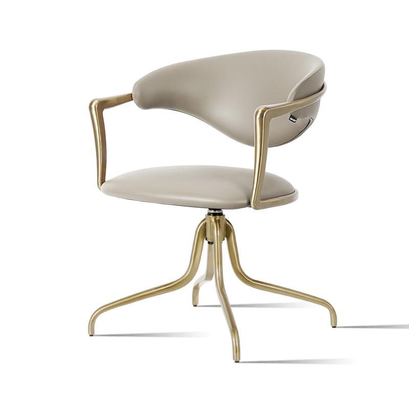 Leisure chair with Meirou PU leather plain-grain cowhide upholstery, modern design, cushioned seat and backrest.