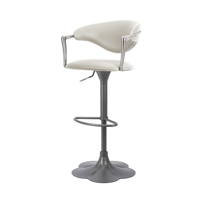 Heduedmobel store Meirou PU leather bar chair with plain-grain cowhide upholstery, modern design, sturdy metal legs.