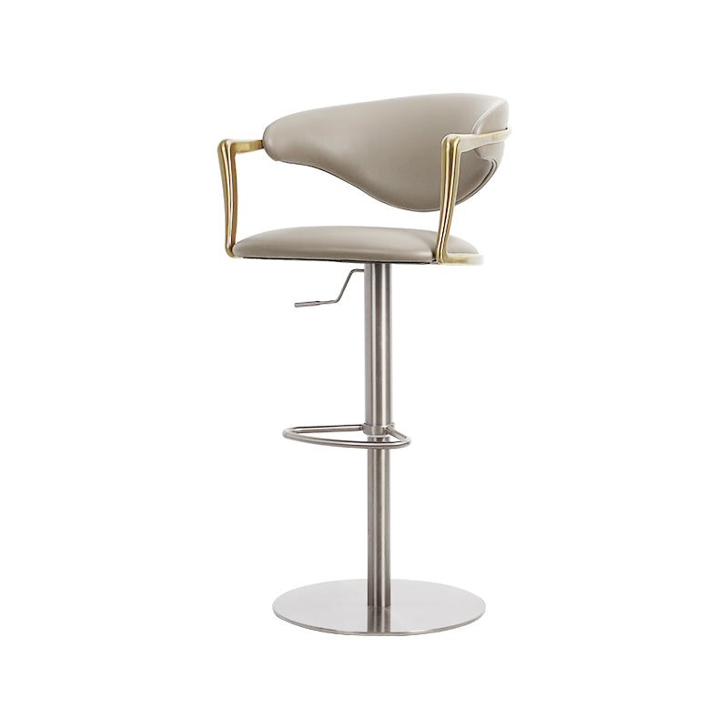 Heduedmobel store Meirou PU leather bar chair with plain-grain cowhide upholstery and modern design.