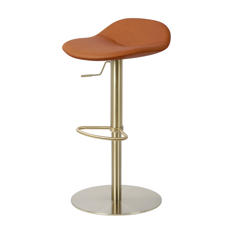 Embossed cowhide HD-7399 bar chair with sleek metal legs and textured leather seat, modern design from Heduedmobel store.