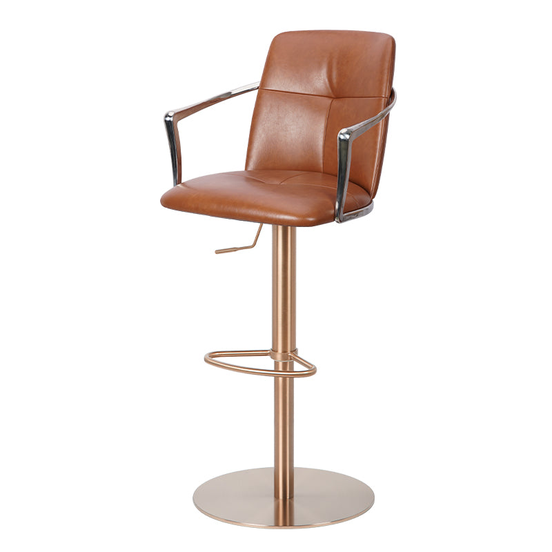 Bar chair made of Mohair, Huabao PU leather, and full grain leather with HD-7761 design, featuring a sleek, modern look.
