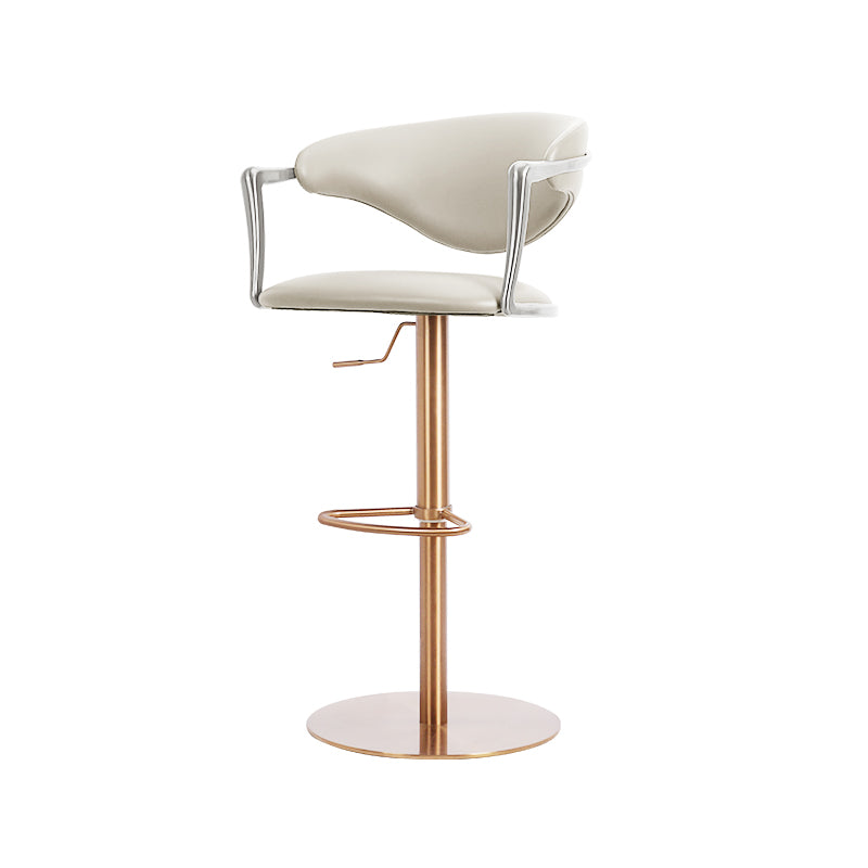 Heduedmobel HD-7752 bar chair with brown PU leather and plain-grain cowhide upholstery, featuring a modern design and sturdy frame.