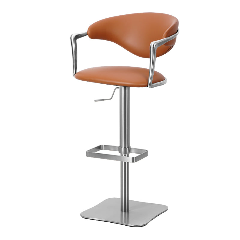 Heduedmobel bar chair in PU leather with plain-grain cowhide, featuring a sleek design and comfortable seat.