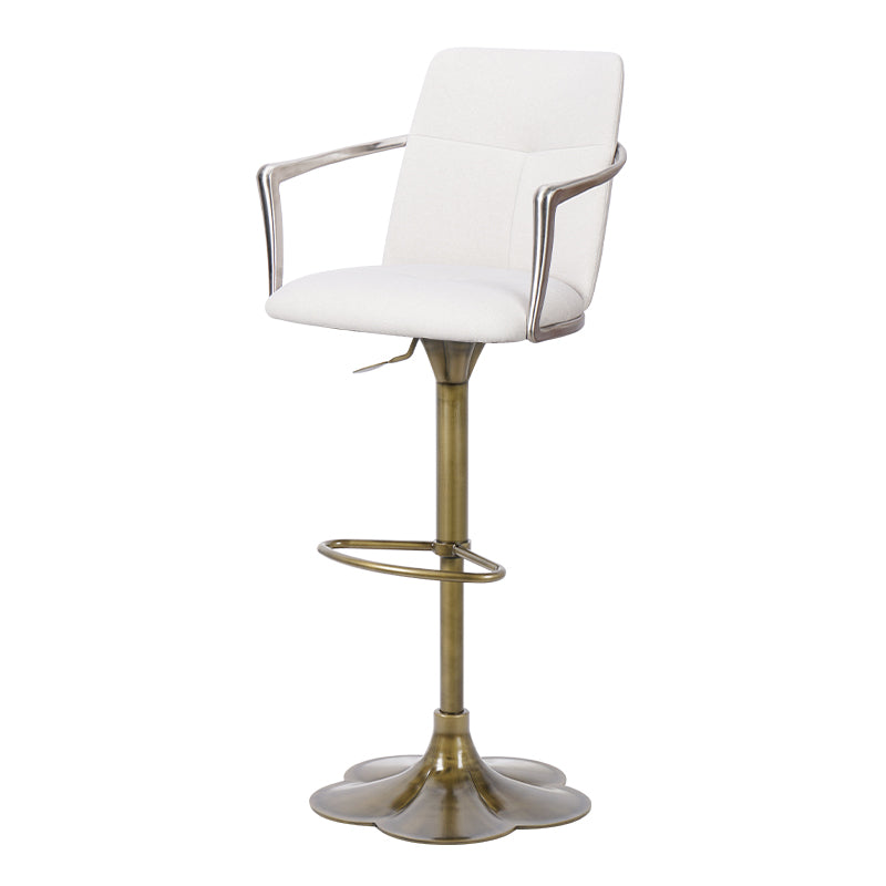 Heduedmobel store bar chair with mohair, Huabao PU leather, and full grain leather upholstery, modern design with wooden legs.