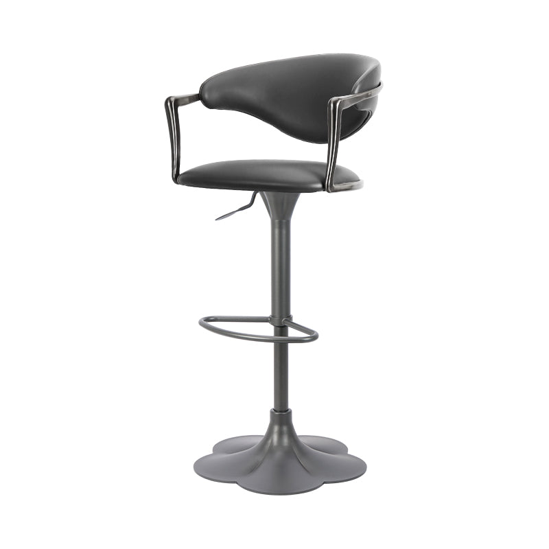 Heduedmobel store Meirou PU leather bar chair with plain-grain cowhide upholstery, modern design, sturdy metal legs