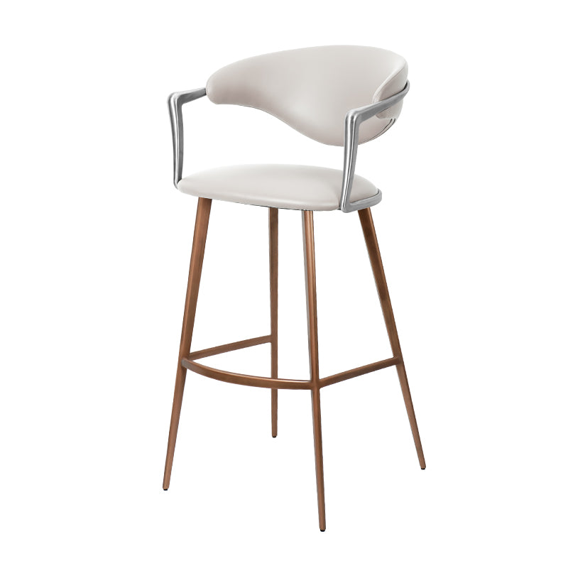 Meirou HD-7750 bar chair in PU leather with plain-grain cowhide, showcasing sleek design and elegant upholstery.