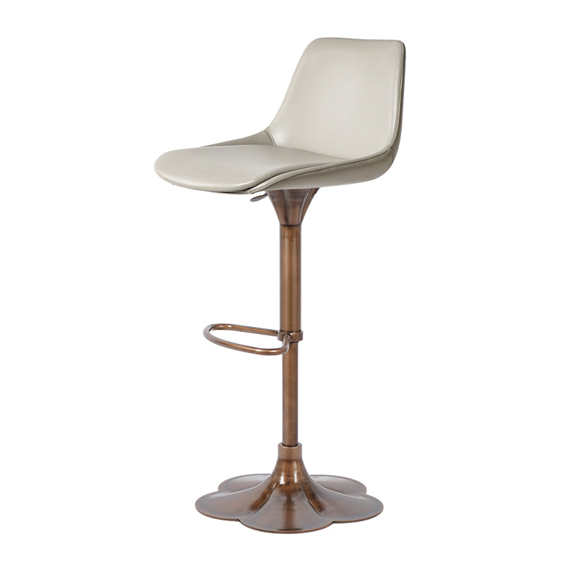 Heduedmobel Meirou PU Leather HD-7730 bar chair with cushioned seat and backrest, brown leather upholstery and metal legs.