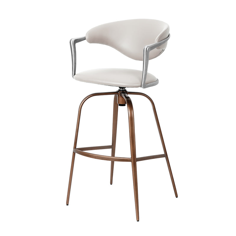 Meirou HD-7751 bar chair in PU leather and plain-grain cowhide, showcasing sleek design and comfortable seating.
