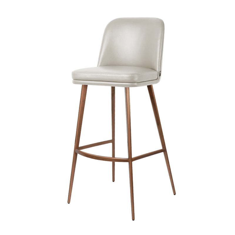 Plain-grain Cowhide HD-7721 bar chair by Heduedmobel store, featuring a sleek wooden frame and a cushioned seat with cowhide upholstery.
