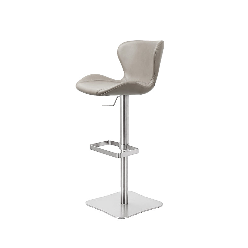 Embossed cowhide HD-7693 bar chair with sleek design and sturdy metal frame, featuring textured leather upholstery.