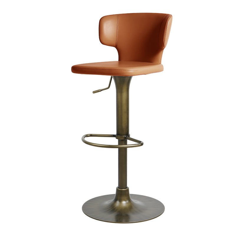 Heduedmobel HD-7190 bar chair with PU leather and plain-grain cowhide finish, modern design, sturdy metal frame.