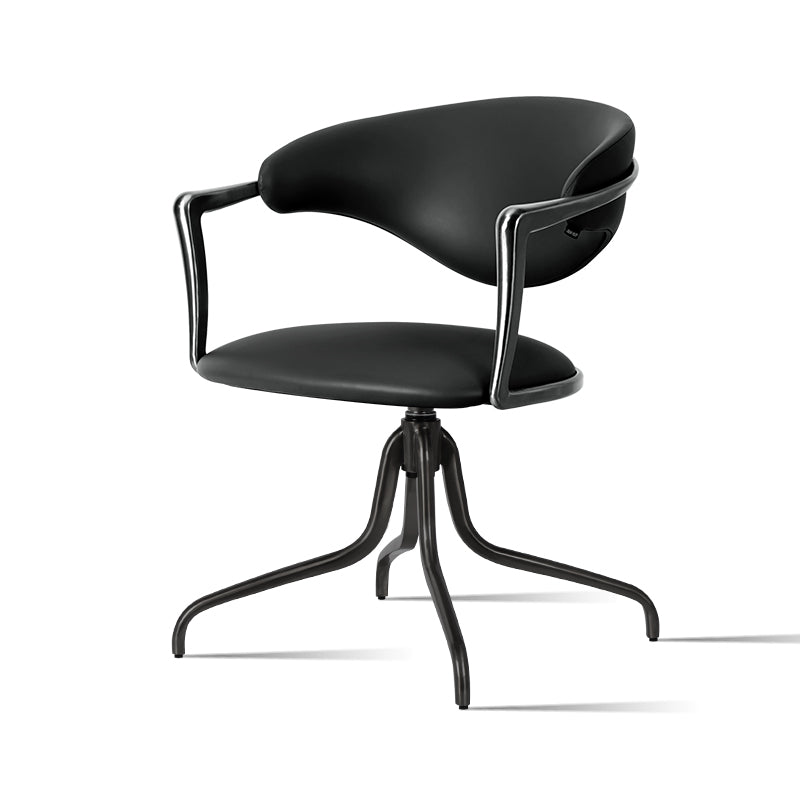Leisure chair made of Meirou PU leather and plain-grain cowhide, HD-9118 model by Heduedmobel store with cushioned seat and backrest