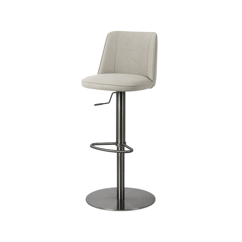 Meibao PU leather bar chair with metal legs, black upholstery, and padded seat for modern interior decor.