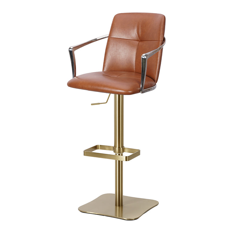 Heduedmobel HD-7762 bar chair featuring mohair, Huabao PU leather, and full grain leather with a sleek modern design.