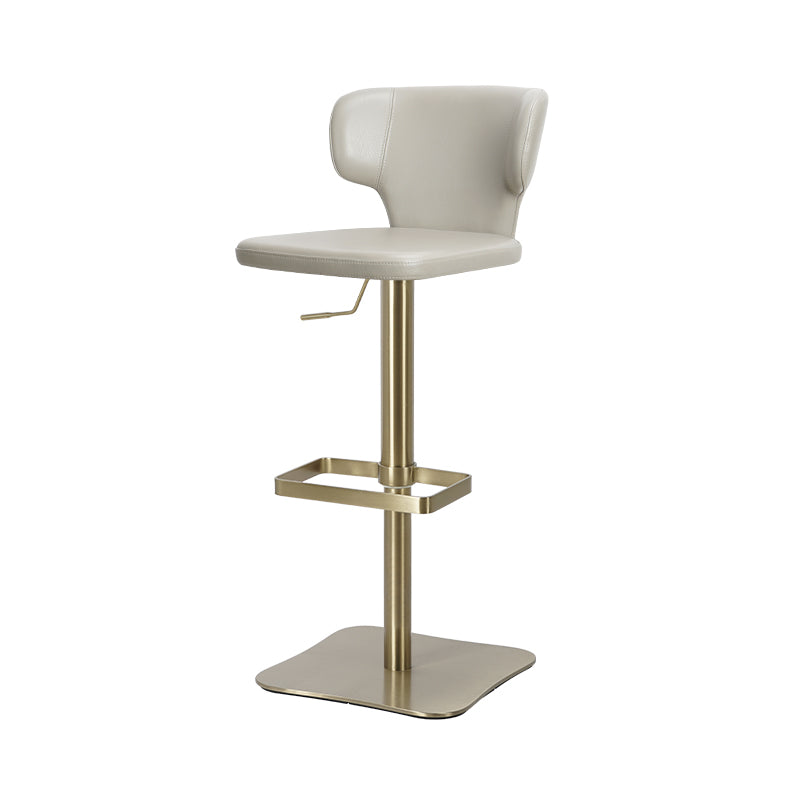 Plain-grain Cowhide HD-7567 bar chair with black metal frame and cushioned seat, showcasing modern design and durable materials.