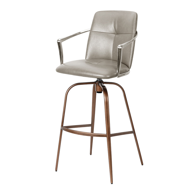 Bar chair with a sleek design featuring mohair, huabao PU leather, and full grain leather, by Heduedmobel store.