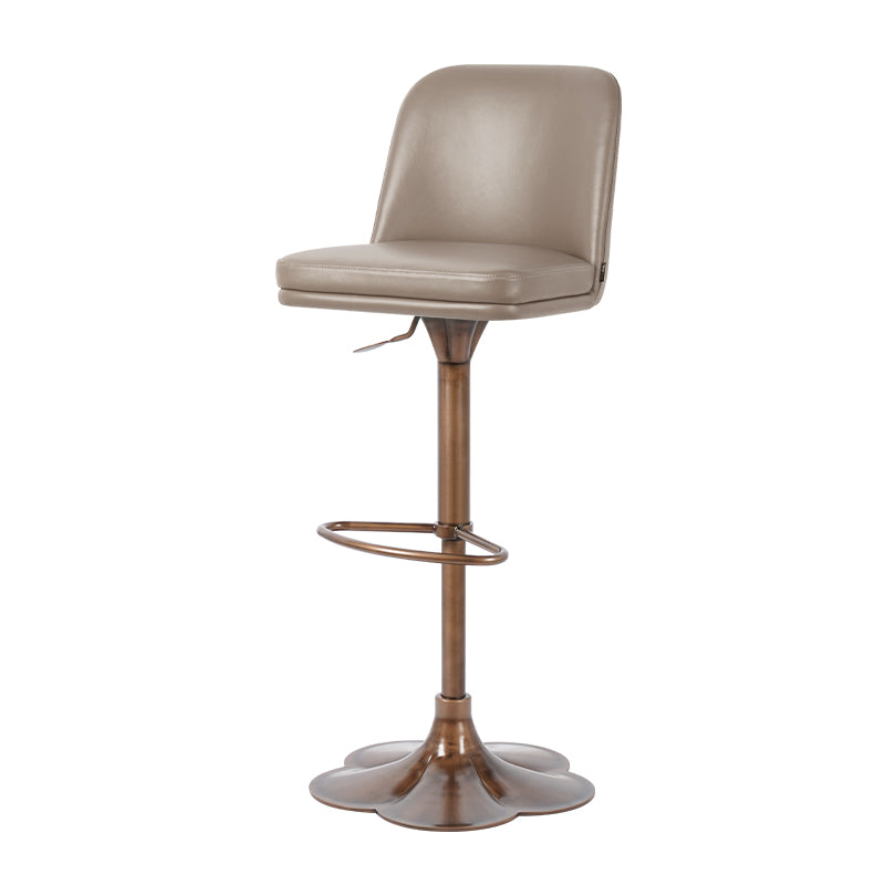 Plain-grain cowhide HD-7588 bar chair with a sleek wooden frame and cushioned seat, showcasing modern design and natural leather texture.