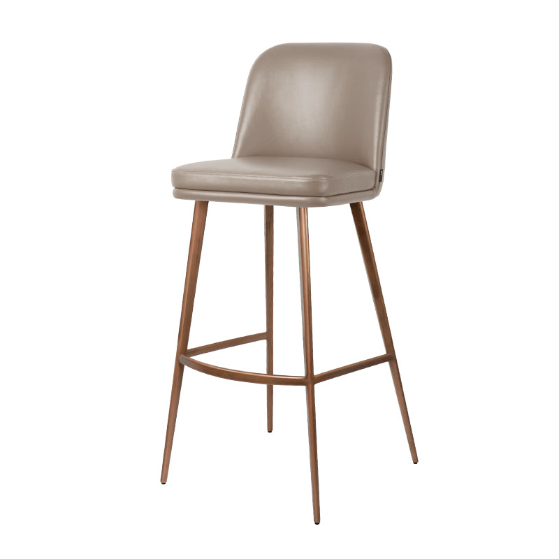 Plain-grain cowhide bar chair by Heduedmobel with a sleek wooden frame and cushioned seat, ideal for modern bar areas.