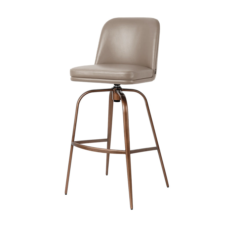 Plain-grain Cowhide HD-7725 bar chair with sleek design and sturdy metal frame, ideal for modern kitchen or bar area.