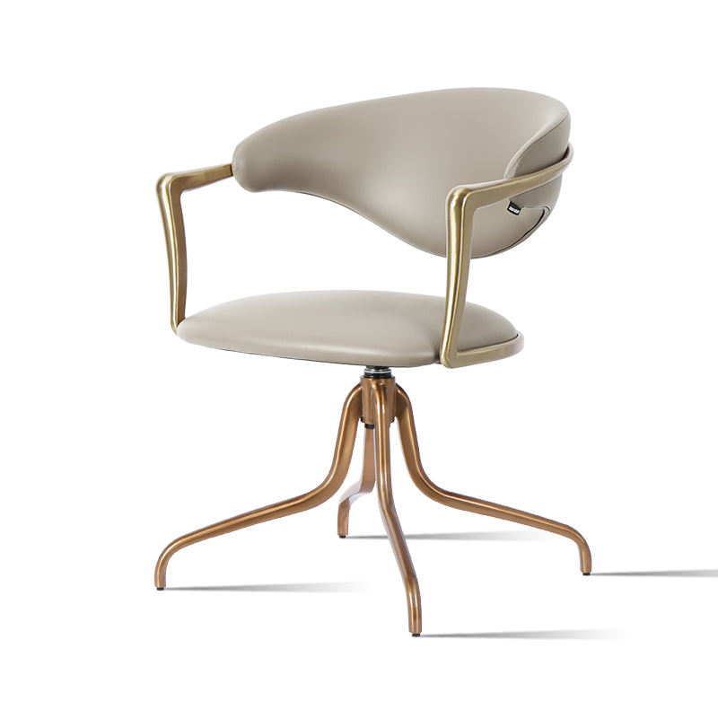 Heduedmobel store Meirou PU leather leisure chair with plain-grain cowhide upholstery, modern and comfortable design.