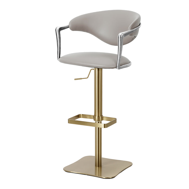 Meirou HD-7753 bar chair in PU leather and plain-grain cowhide with a sleek design and comfortable seating.