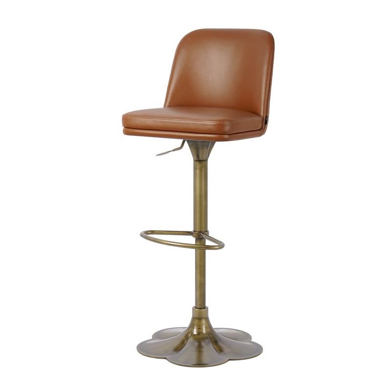 Plain-grain cowhide Heduedmobel bar chair with sleek design, featuring a sturdy metal frame and comfortable seat.