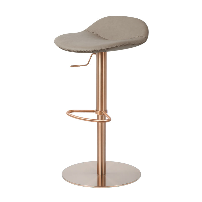 Embossed cowhide bar chair with sleek black metal legs, showcasing textured leather upholstery and modern design.