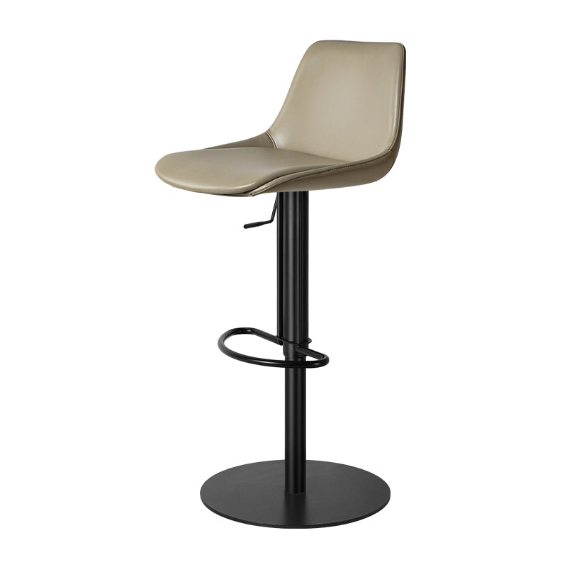 Heduedmobel Meirou PU Leather HD-7603 bar chair with modern design, black leather upholstery and metal frame, shown from side view.