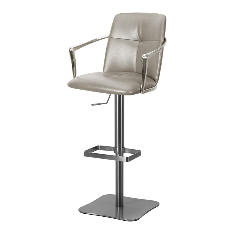 Heduedmobel bar chair with Mohair and PU leather upholstery, full grain leather seat, modern design, and sturdy metal frame