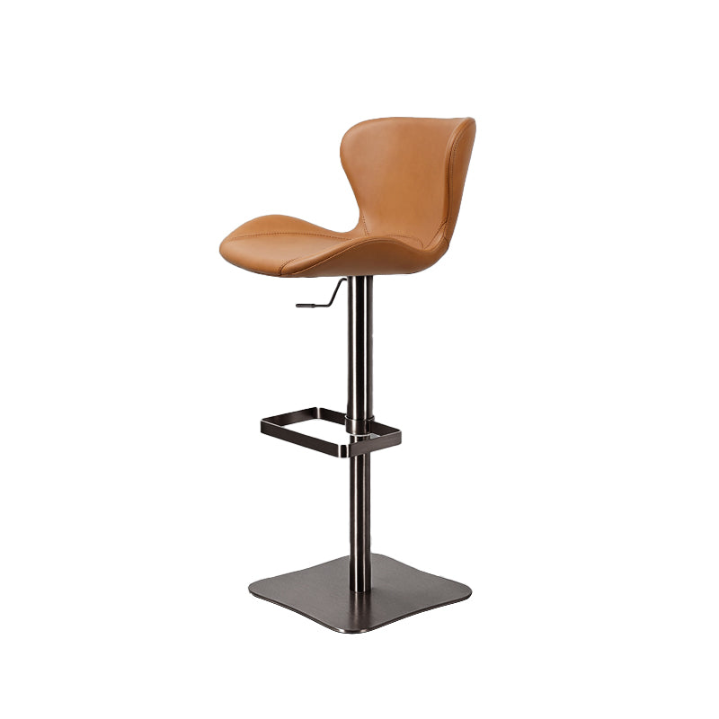 Embossed cowhide HD-7693 bar chair with sleek design and sturdy metal legs, showcasing textured leather upholstery.
