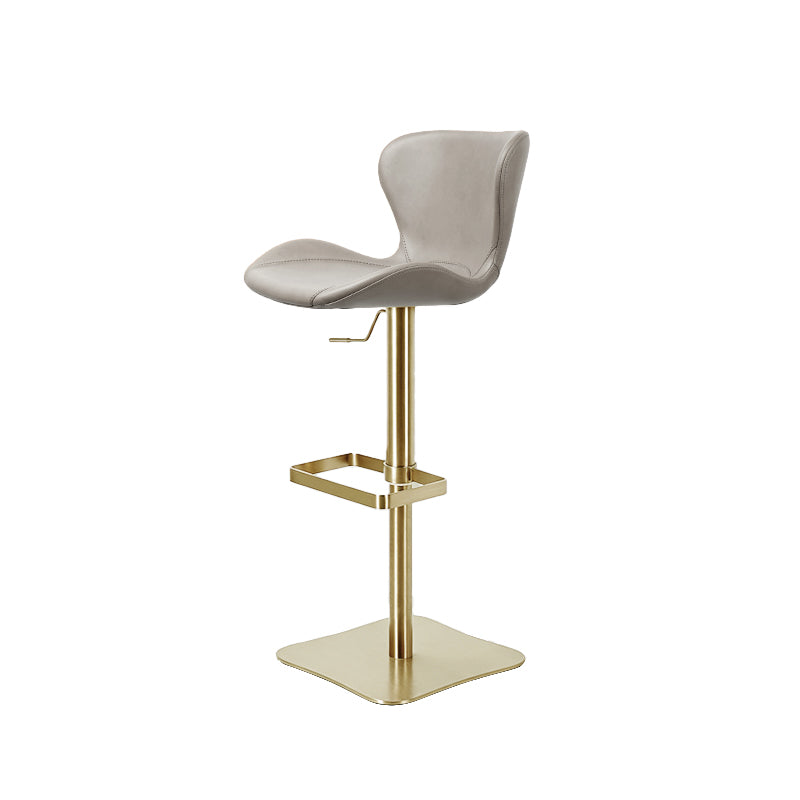 Embossed cowhide HD-7693 Heduedmobel bar chair with sleek design and textured leather upholstery, shown from side angle.